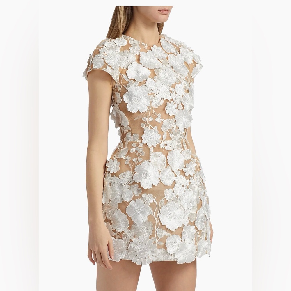 NWOT BRONX AND BANCO Jasmine Cap-Sleeve Floral Lace Minidress - Picture 5 of 15